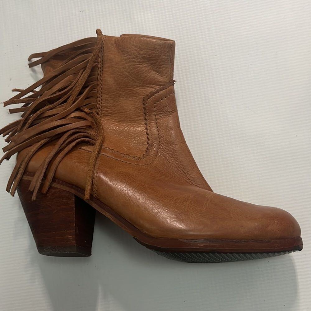SAM ELDEMAN LOUIE WESTERN LEATHER ANKLE BOOTS‎ SIZE 7 - Picture 4 of 9